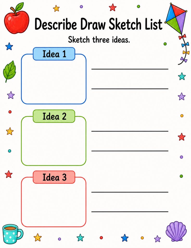 Describe And Draw Pages | Descriptive Writing Worksheets | Printable PDF | Digital Download image 6