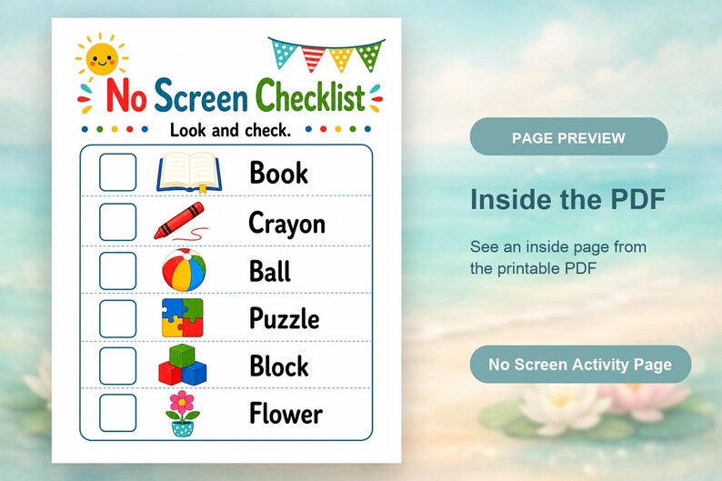 No Screen Summer Fun Pages | No Screen Summer Activities | Printable PDF | Digital Download image 10