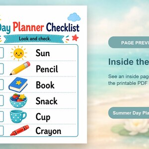 Páginas para Planejar um Dia Ensolarado | Planejador de Verão para Crianças | PDF para Imprimir | Download Digital imagem 10