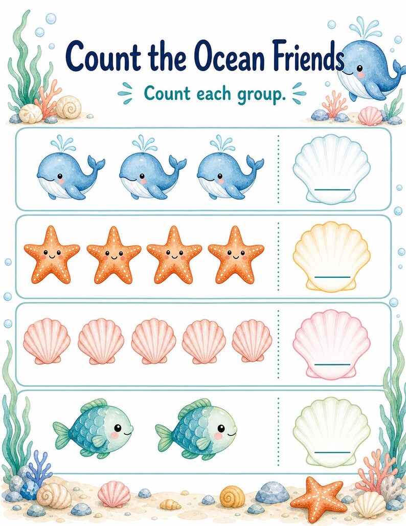 Little Whale ABCs | Preschool Worksheets | Printable PDF | Digital Download image 5