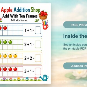 Apple Addition Shop | Additionsblad | Utskrivbar PDF | Digital nedladdning bild 10