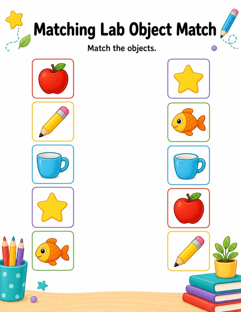 Picture Matching Lab | Matching Worksheets | Printable PDF | Digital Download image 3
