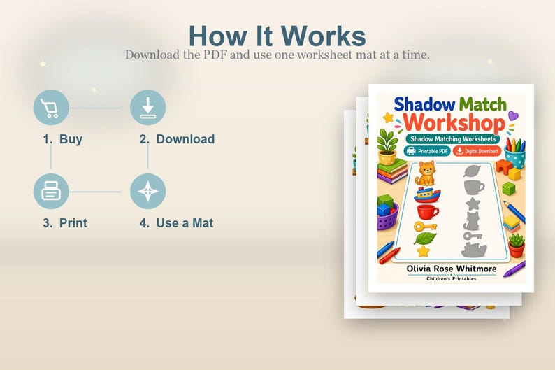 Shadow Match Workshop | Shadow Matching Worksheets | Printable PDF | Digital Download image 8