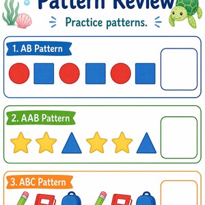 Pattern Parade | Pattern Worksheets | Printable PDF | Digital Download image 7