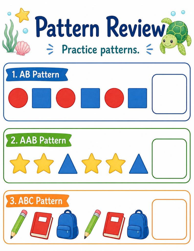 Pattern Parade | Pattern Worksheets | Printable PDF | Digital Download image 7