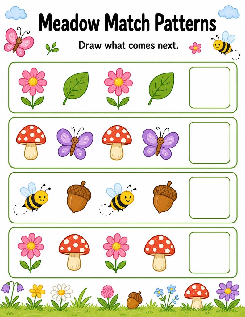Match Meadow Pages | Matching Worksheets | Printable PDF | Digital Download image 6