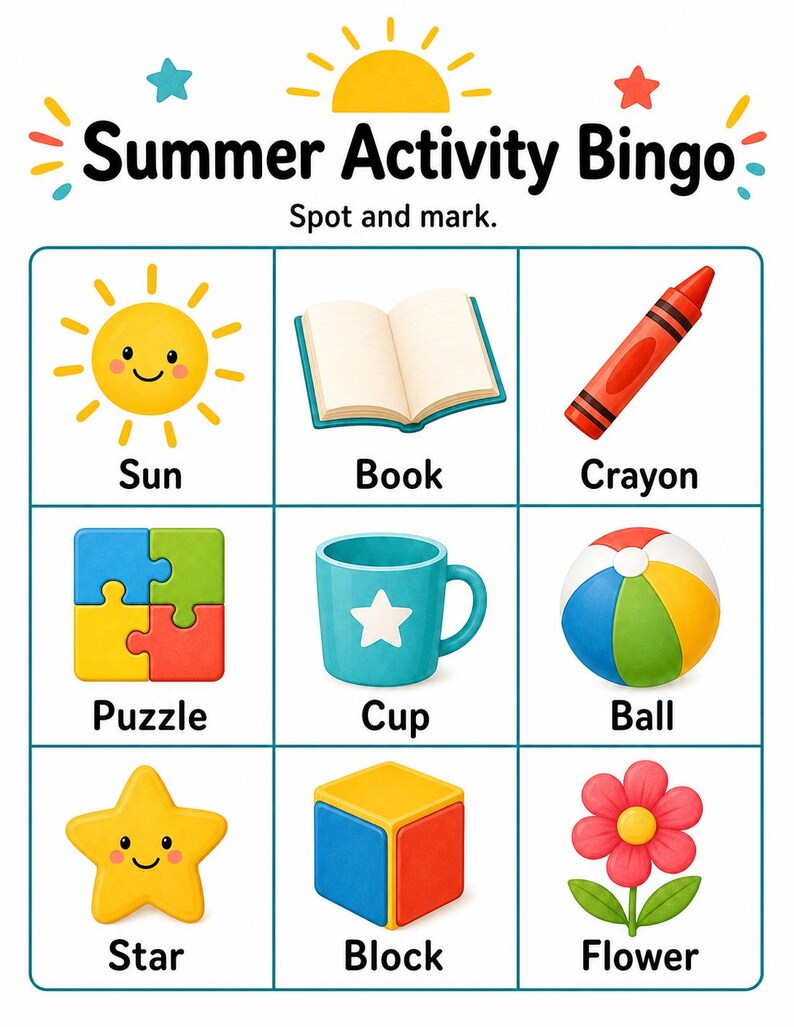 Sunny Home Activity Pages | Summer Activity Pages for Kids | Printable PDF | Digital Download image 3
