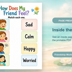 Friendship Feelings Pages | Friendship Worksheets for Kids | Printable PDF | Digital Download image 10