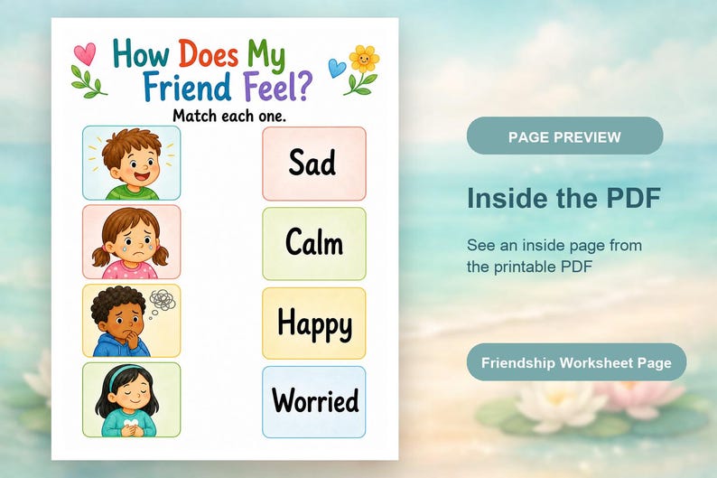 Friendship Feelings Pages | Friendship Worksheets for Kids | Printable PDF | Digital Download image 10