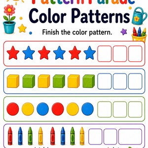 Pattern Parade Studio | Pattern Worksheets | Printable PDF | Digital Download image 6