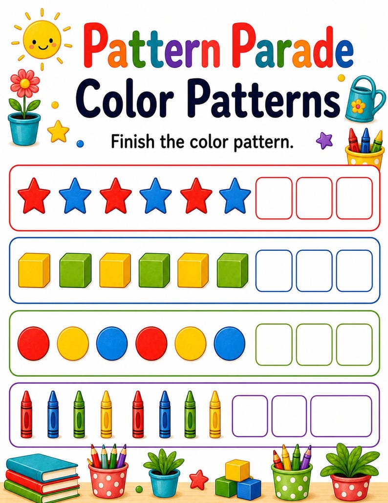 Pattern Parade Studio | Pattern Worksheets | Printable PDF | Digital Download image 6