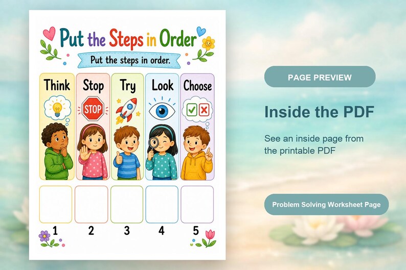 Problem Solving Steps | Problem Solving Worksheets for Kids | Printable PDF | Digital Download image 10