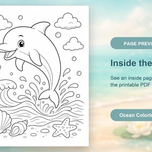 Kleurplaten Ocean Friends | Oceaan kleurplaten | Afdrukbare pdf | Digitale download afbeelding 10