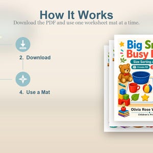 Große kleine besetzte Matten | Aktivitäten zum Sortieren der Größe | Druckbare PDF | Digitaler Download Bild 8