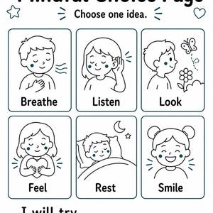 Páginas de Momentos de Atención Plena / Hojas de Trabajo de Atención Plena para Niños / PDF Imprimible / Descarga Digital imagen 7