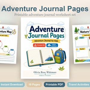 Adventure Journal Pages | Adventure Journal for Kids | Printable PDF | Digital Download image 2