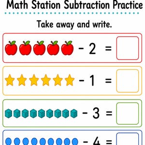 Kindergarten Math Station | Kindergarten Math Worksheets | Printable PDF | Digital Download image 7