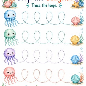 Starfish Fine Motor Lines | Fine Motor Skills Worksheets | Printable PDF | Digital Download image 6