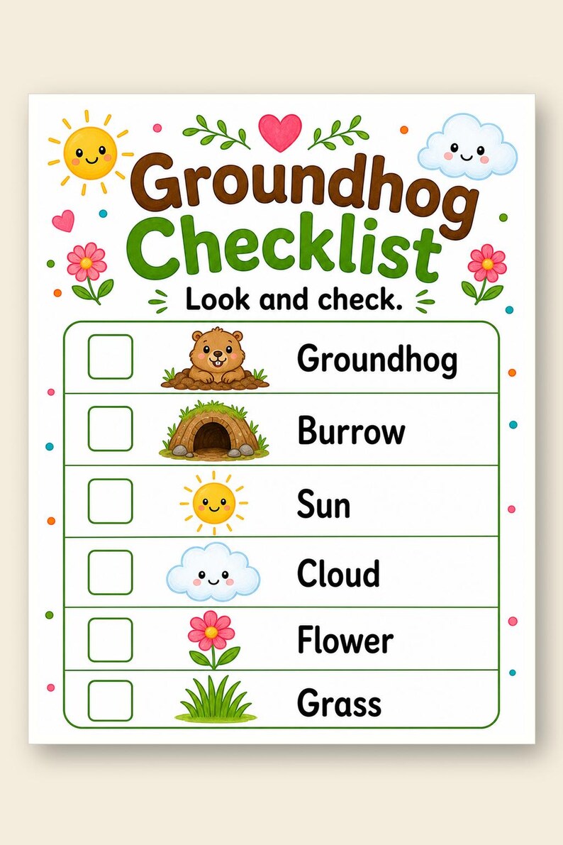 Groundhog Meadow Activity Pages | Groundhog Day Activity Sheets | Printable PDF | Digital Download image 9