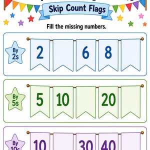 Skip Counting Parade | Skip Counting Worksheets | Printable PDF | Digital Download image 7