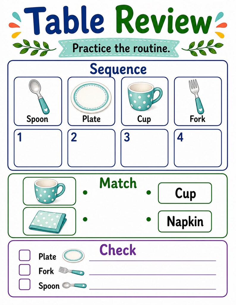 Table Helper Tray | Table Setting Chart | Printable PDF | Digital Download image 7