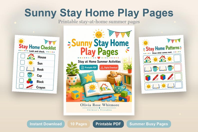 Pagine di gioco estive da fare in casa / Attività estive da fare a casa / PDF stampabile / Download digitale immagine 2