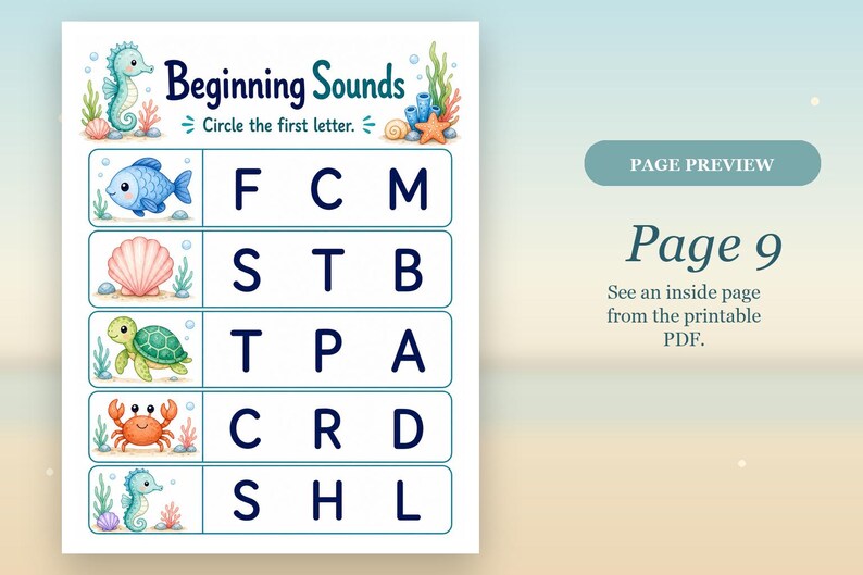 Seahorse Letter Trails | Letter Tracing Worksheets | Printable PDF | Digital Download image 9