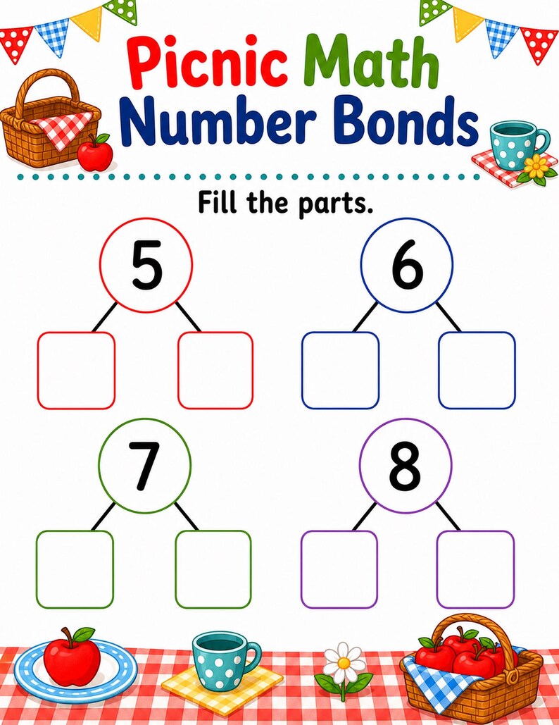 Picnic Math Mix | Addition and Subtraction Worksheets | Printable PDF | Digital Download image 6