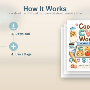 Cookie CVC Wörter | CVC Wörter Arbeitsblätter | Druckbare PDF | Digitaler Download Bild 8