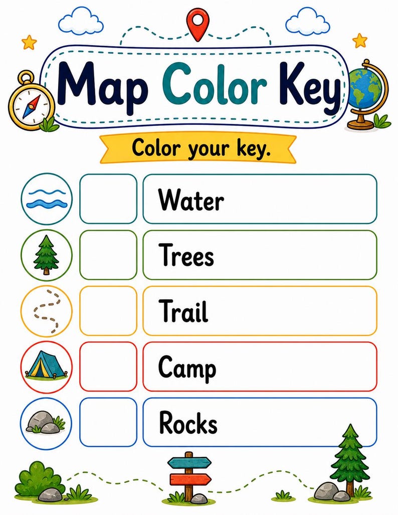 Map Adventure Skills | Map Skills Worksheets | Printable PDF | Digital Download image 6