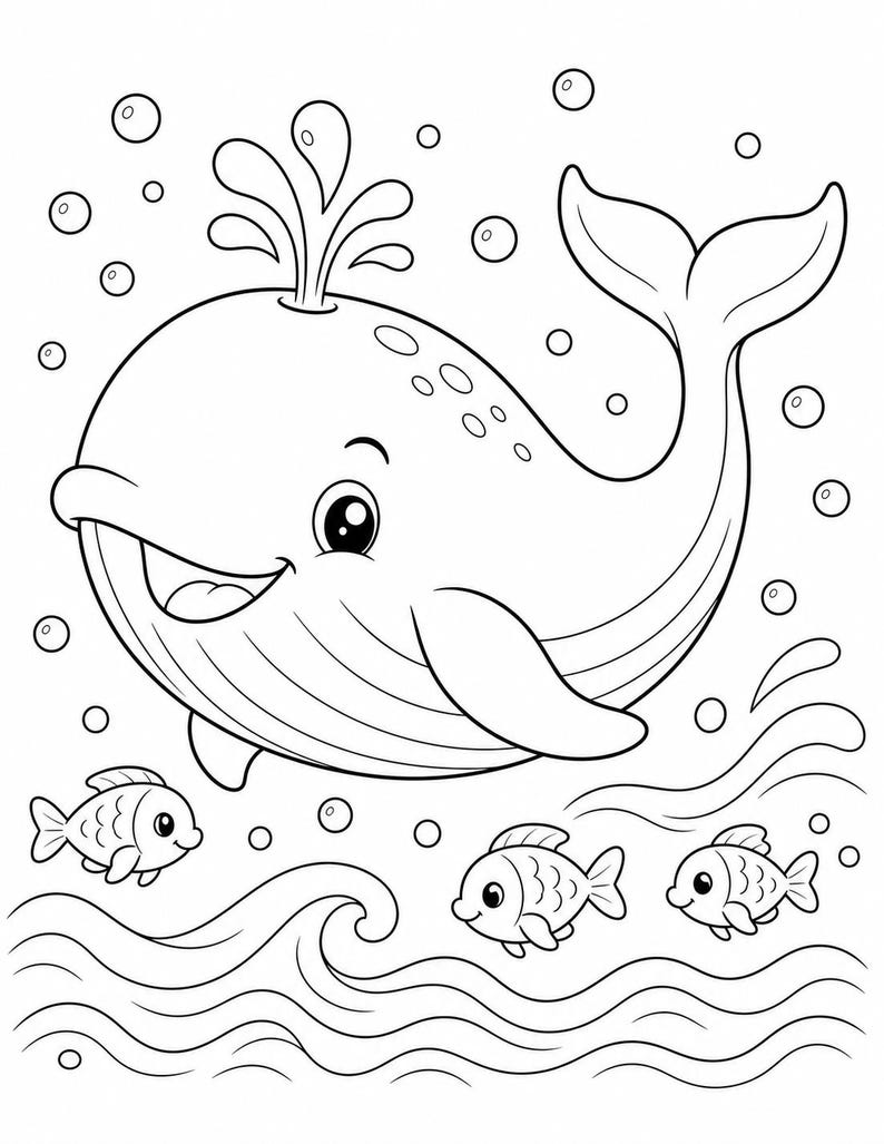 Kleurplaten Ocean Friends | Oceaan kleurplaten | Afdrukbare pdf | Digitale download afbeelding 3