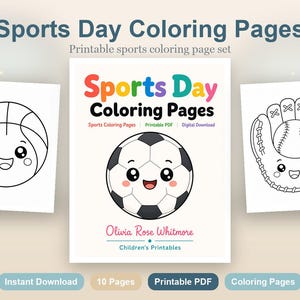 Kleurplaten Sportdag | Sport kleurplaten | Afdrukbare pdf | Digitale download afbeelding 2