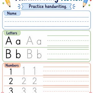 Linhas auxiliares para caligrafia | Folhas de exercícios de caligrafia | PDF para imprimir | Download digital imagem 7