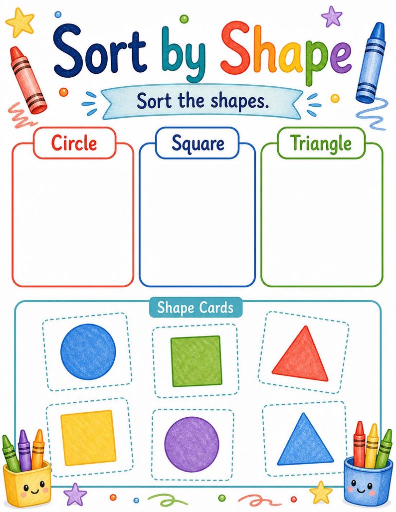 Crayon Sorting Shelf | Sorting Worksheets | Printable PDF | Digital Download image 4