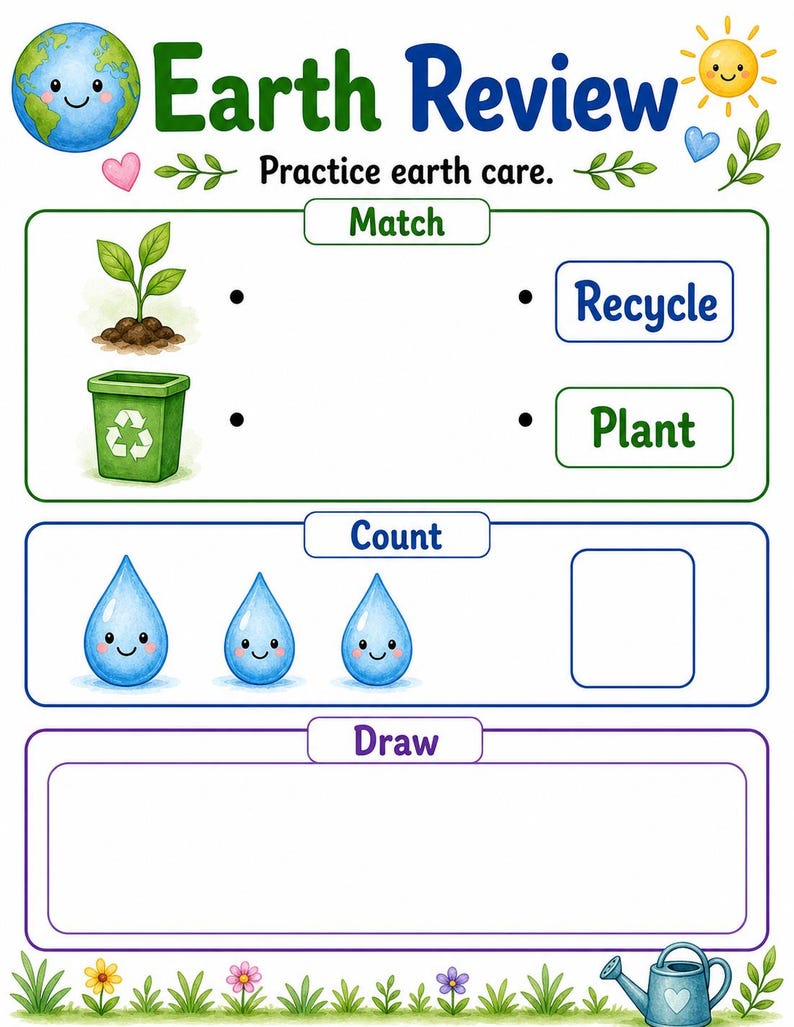 Erdpflegehelfer | Earth Day Arbeitsblätter | Druckbare PDF | Digitaler Download Bild 7