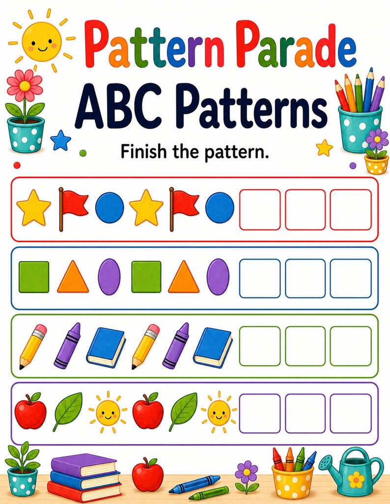 Pattern Parade Studio | Pattern Worksheets | Printable PDF | Digital Download image 5