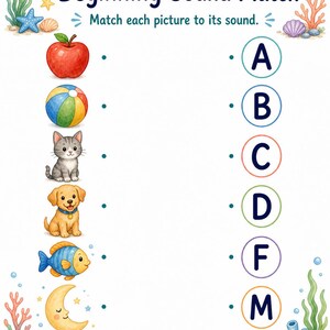 Backpack Beginning Sounds | Beginning Sounds Worksheets | Printable PDF | Digital Download image 5