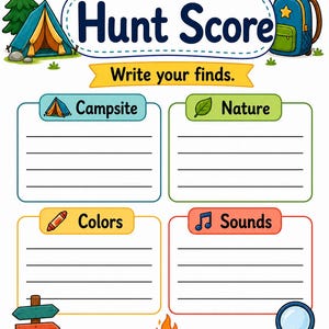 Campfire Hunt Pages | Camping Scavenger Hunt | Printable PDF | Digital Download image 7