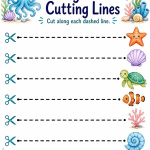 Octopus Scissor Skills | Scissor Skills Worksheets | Printable PDF | Digital Download image 3