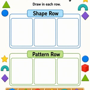 Muster-Block Abspielseiten | Pattern Arbeitsblätter für die Vorschule | Druckbare PDF | Digitaler Download Bild 5