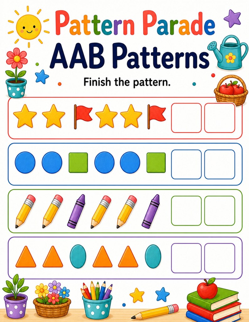 Pattern Parade Studio | Pattern Worksheets | Printable PDF | Digital Download image 4