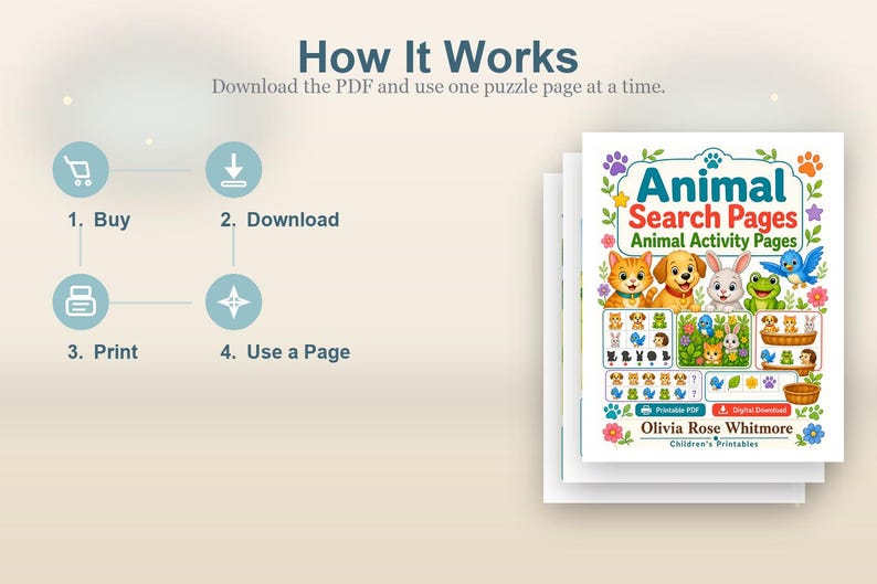 Animal Search Pages | Animal Activity Pages | Printable PDF | Digital Download image 8