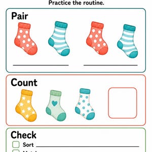 Sonnige Sockenpaare | Socken-Matching-Spiel | Druckbare PDF | Digitaler Download Bild 7