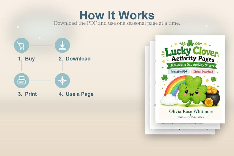 Aktivitetsblad för lyckoklöver | Aktivitetsblad för St Patricks Day | Utskrivbar PDF | Digital nedladdning bild 8