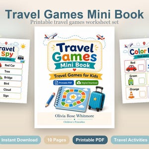 Travel Games Mini Book | Travel Games for Kids | Printable PDF | Digital Download image 2