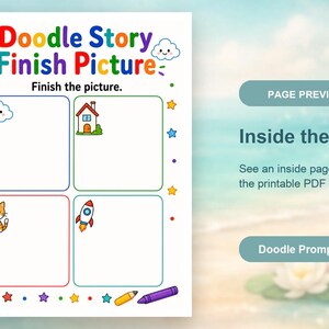 Doodle Story Starters | Drawing Prompts for Kids | Printable PDF | Digital Download image 10