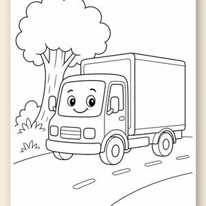 Busy Wheels Coloring Pages | Vehicle Coloring Pages | Printable PDF | Digital Download image 9