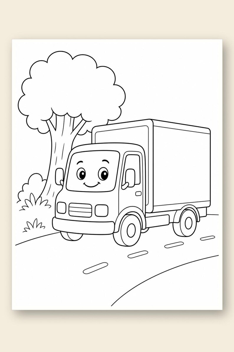 Busy Wheels Coloring Pages | Vehicle Coloring Pages | Printable PDF | Digital Download image 9