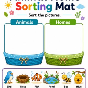 Animal Home Match | Animal Habitats Worksheets | Printable PDF | Digital Download image 3