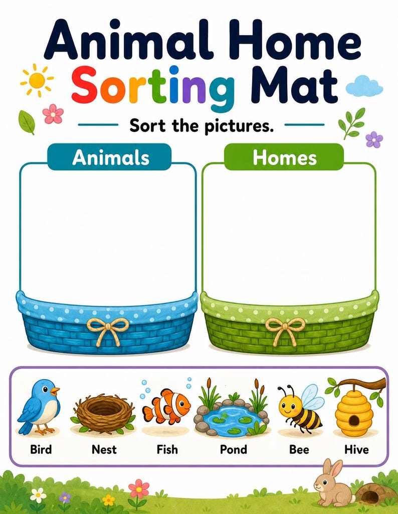 Animal Home Match | Animal Habitats Worksheets | Printable PDF | Digital Download image 3